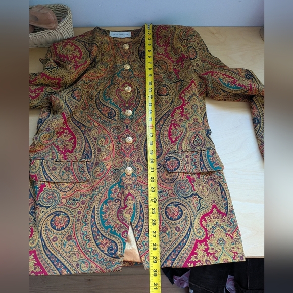 JONES NEW YORK Women Blazer VINTAGE Size 12 100% Silk Made In Korea - Picture 9 of 9